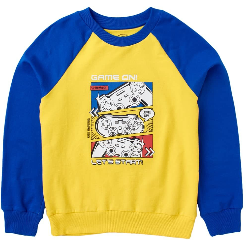 4 Years Boys Sweatshirt By Cub Mcpaws | Cotton Round Neck Full Sleeves Kids Sweatshirt For Boys| Yellow Stylish Boys Winter Wear| 04-05Y