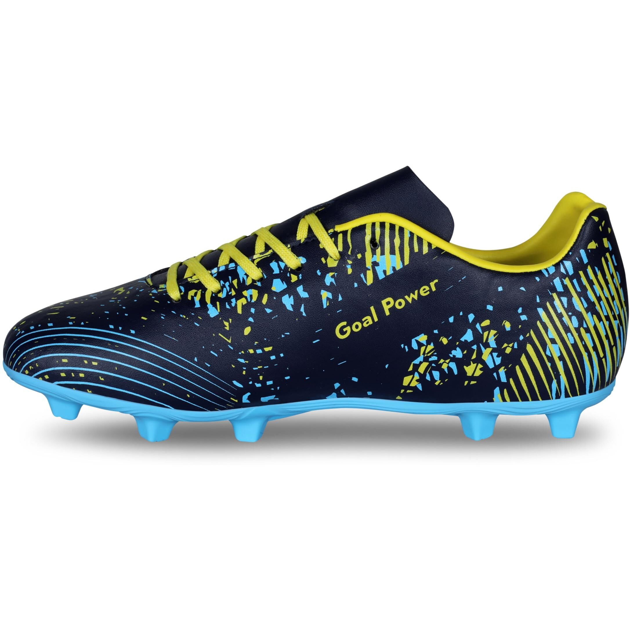 Nivia Goal Power Football Stud Shoe For Men/Sports And Soccer Shoe/Comfortable And Lightweight/Size-09 (Navy Blue/Sky Blue)