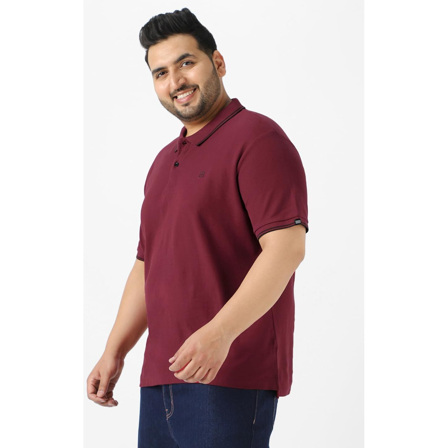 Urbano Plus Men's Maroon Solid Cotton Polo T-Shirt (Plustpolop-Maroon-Xxl)
