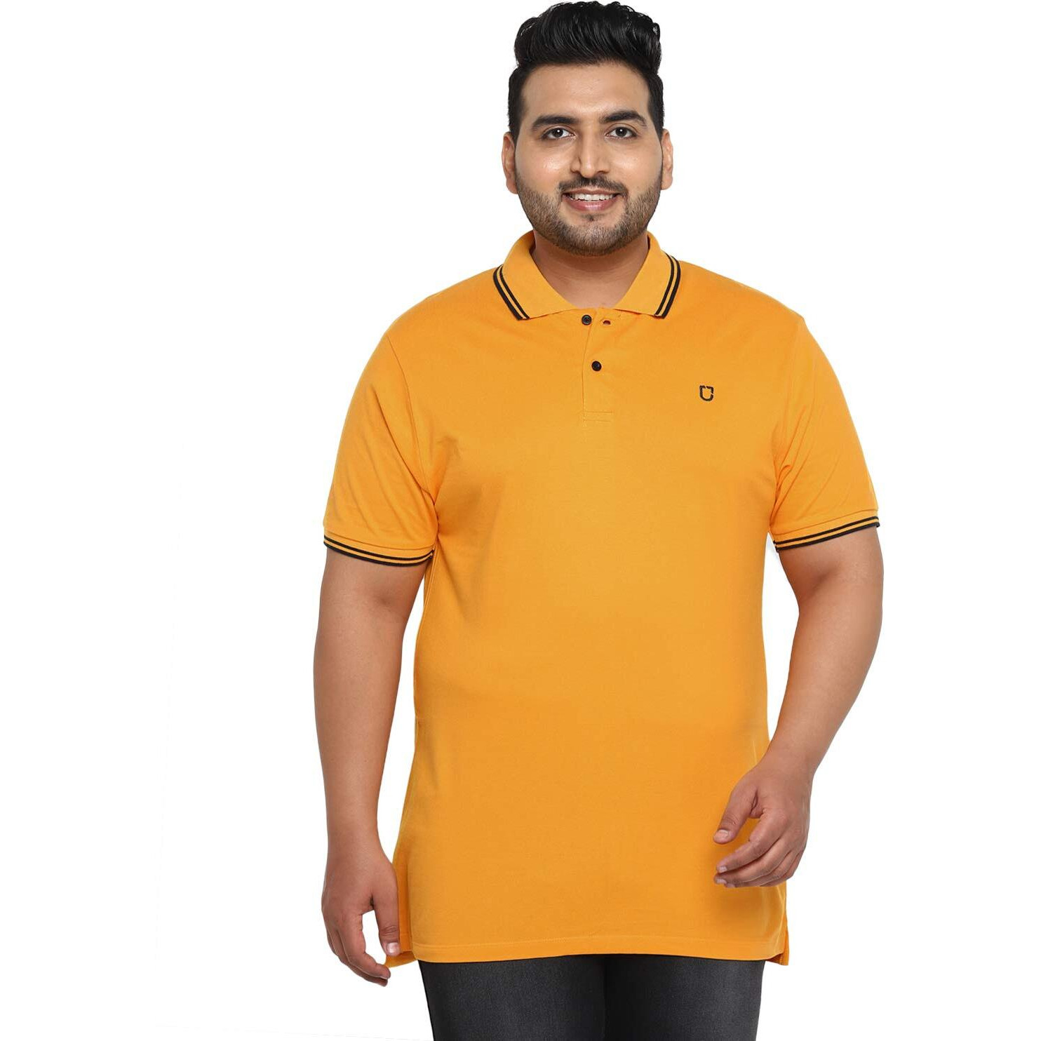 Urbano Plus Men's Regular Fit Polo T-Shirt (Plustpolop-Mustard-3Xl_Mustard_Xxx-Large)