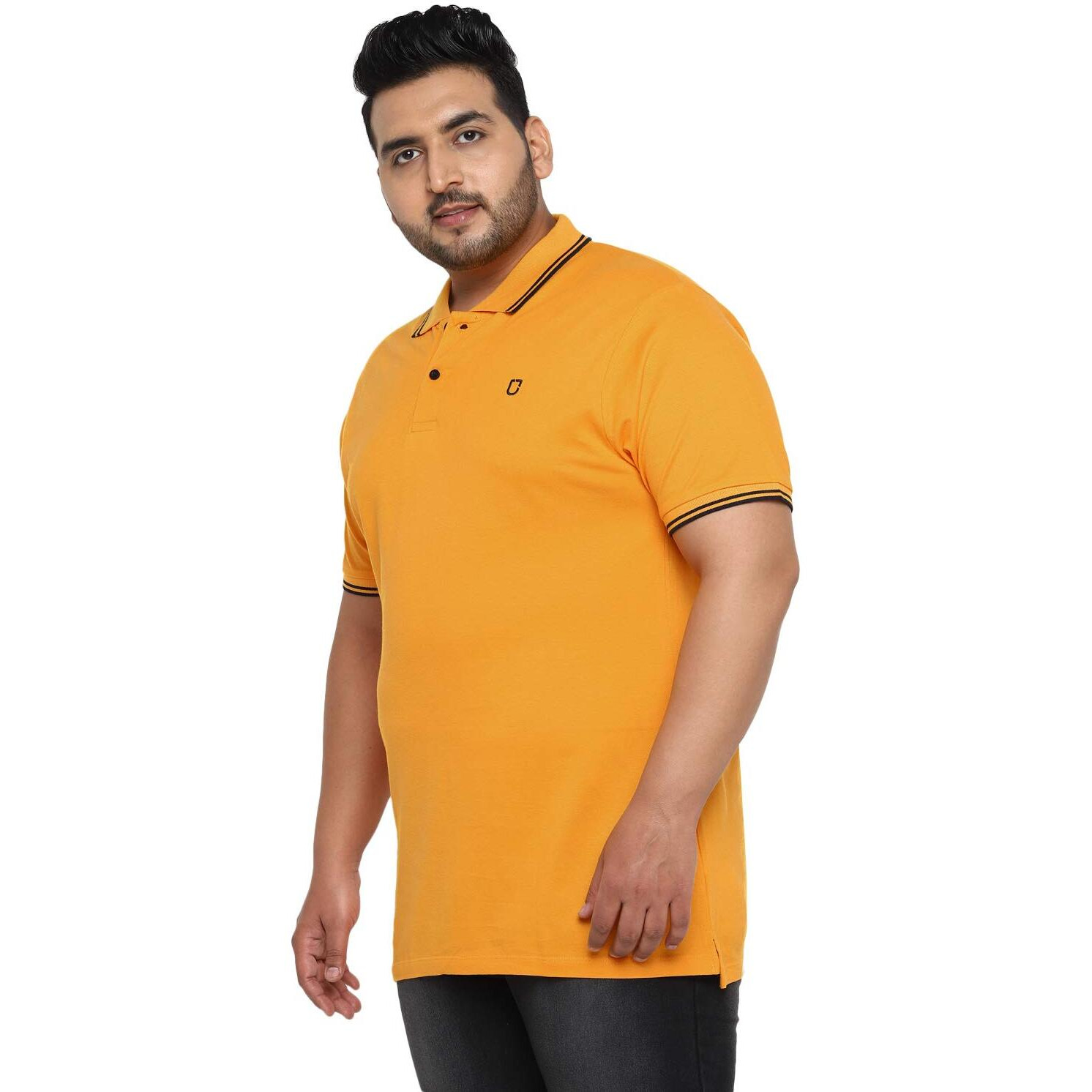 Urbano Plus Men's Regular Fit Polo T-Shirt (Plustpolop-Mustard-3Xl_Mustard_Xxx-Large)