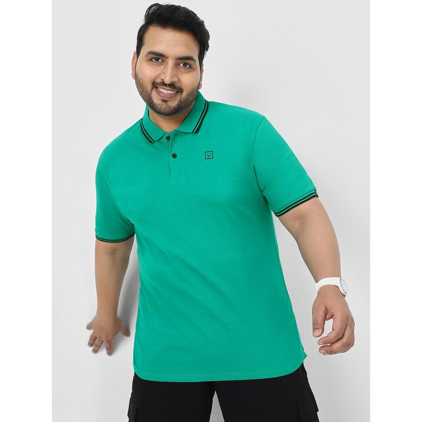 Urbano Plus Men's Regular Fit Polo T-Shirt (Plustpolop-Tealgrn-3Xl_Teal Green_Xxx-Large)