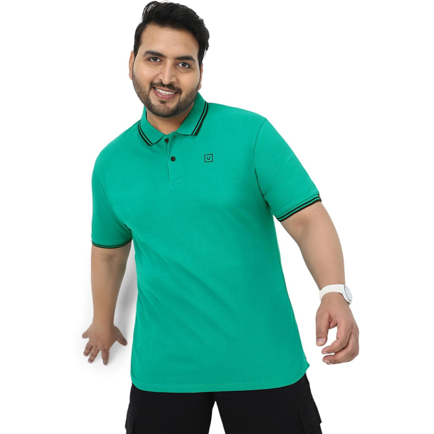 Urbano Plus Men's Regular Fit Polo T-Shirt (Plustpolop-Tealgrn-4Xl_Teal Green_Xxxx-Large)