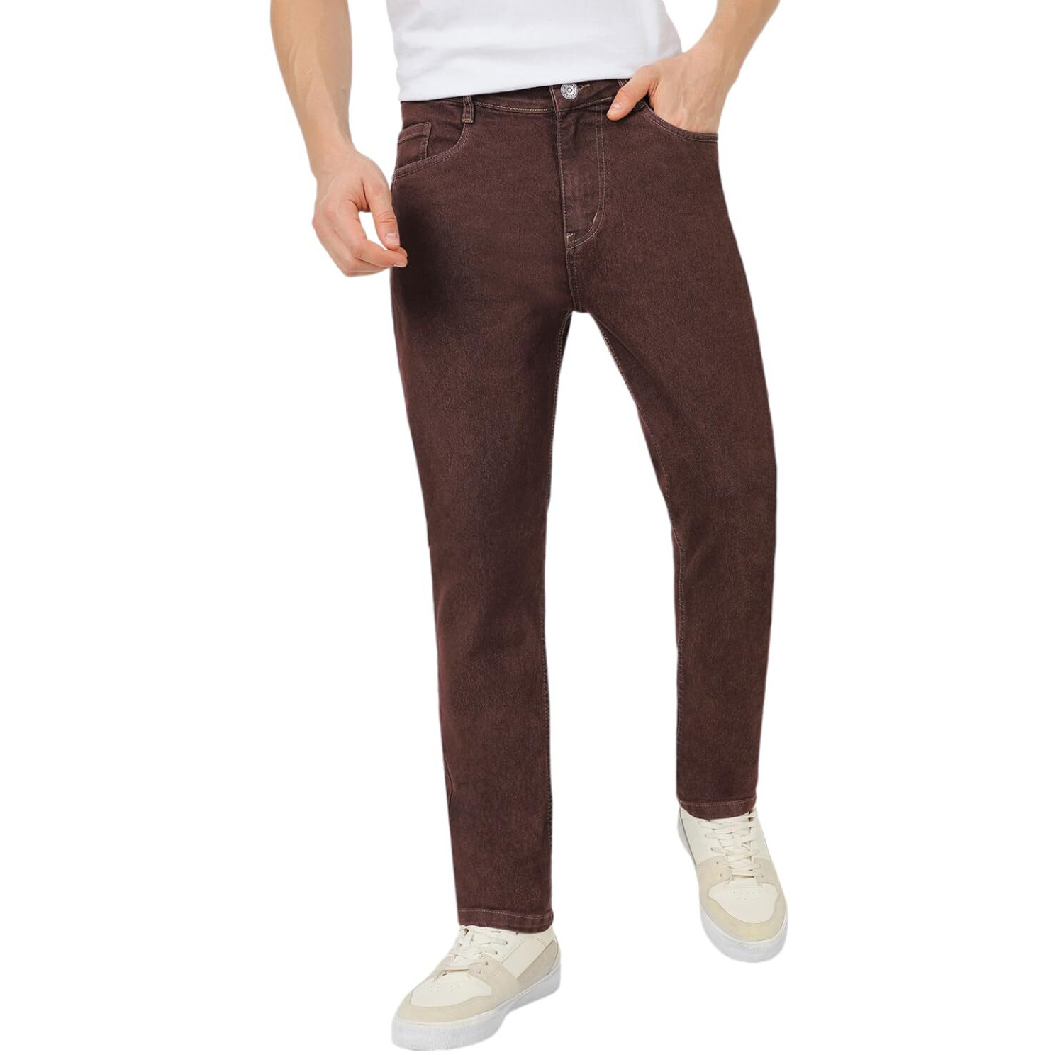 Urbano Fashion Men's Brown Slim Fit Denim Jeans Stretchable (Aveps700-Brown-40-02)