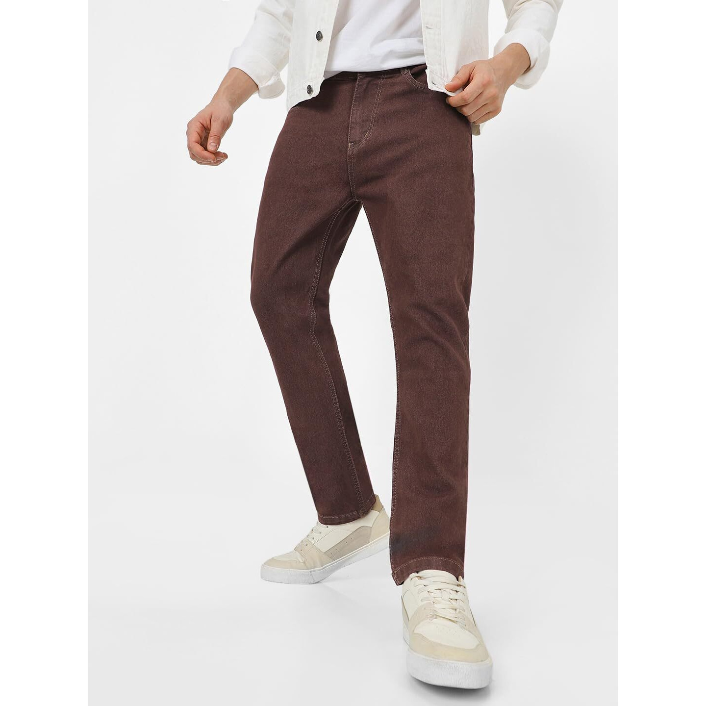 Urbano Fashion Men's Brown Slim Fit Denim Jeans Stretchable (Aveps700-Brown-40-02)