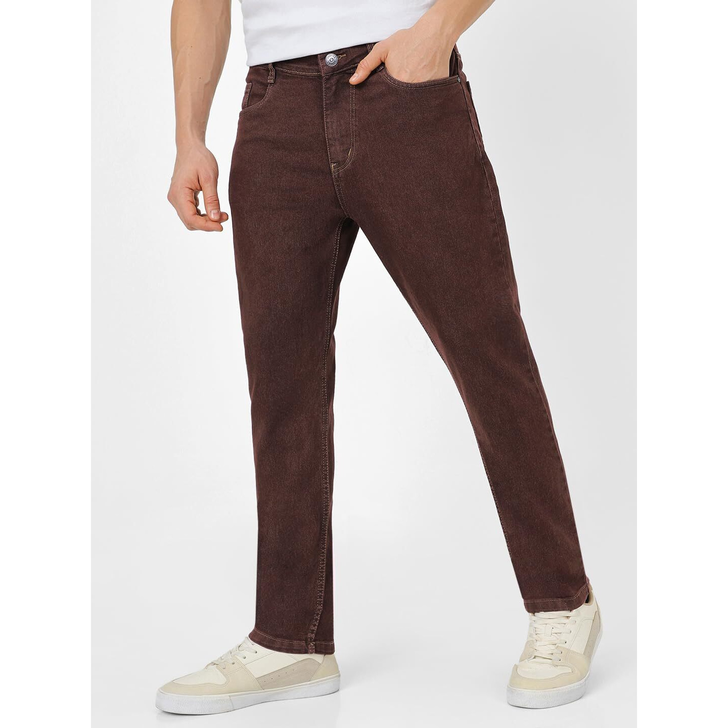 Urbano Fashion Men's Brown Slim Fit Denim Jeans Stretchable (Aveps700-Brown-40-02)