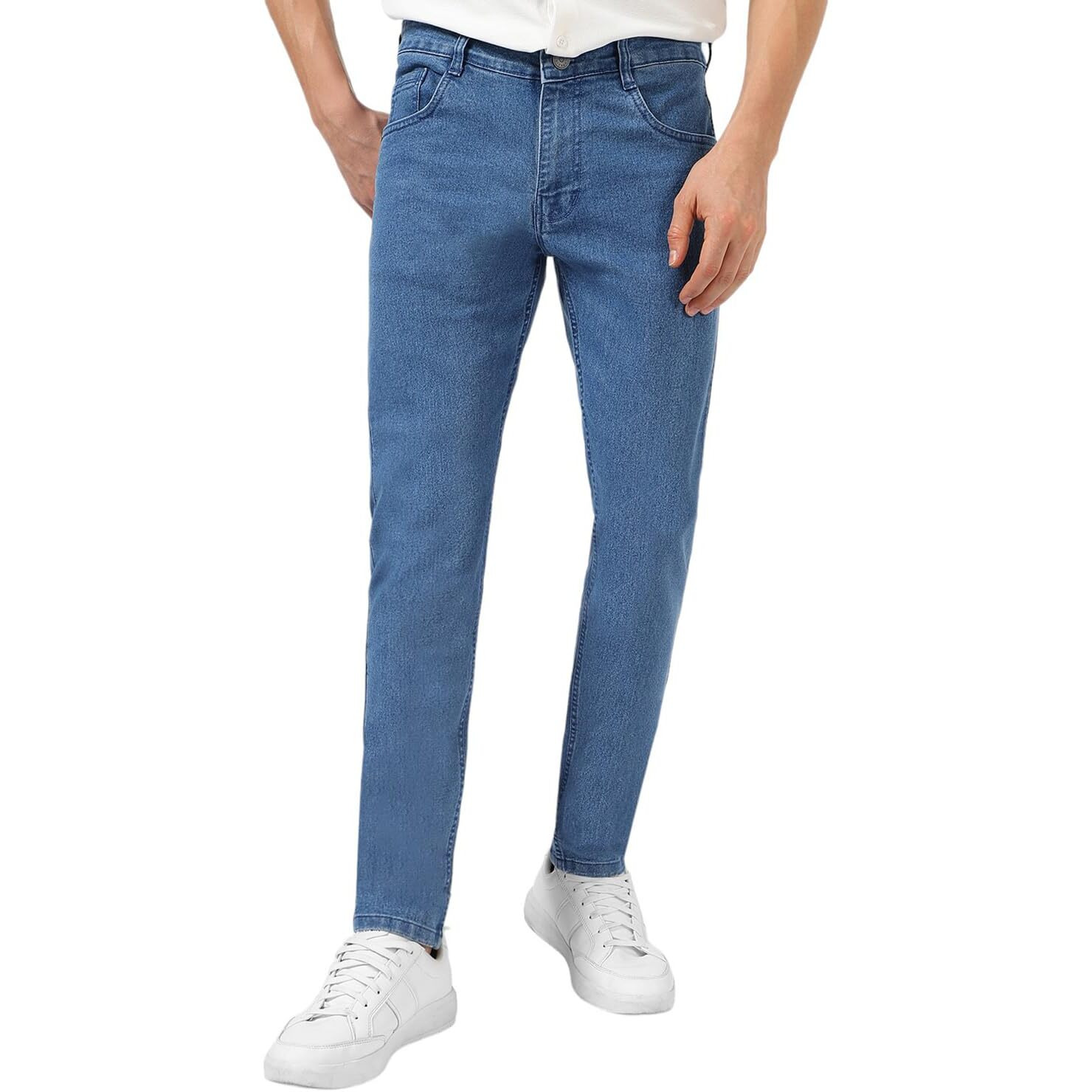 Urbano Fashion Men's Slim Fit Mid Rise Jeans (Epsjean-Lblu-34_Light Blue_34)