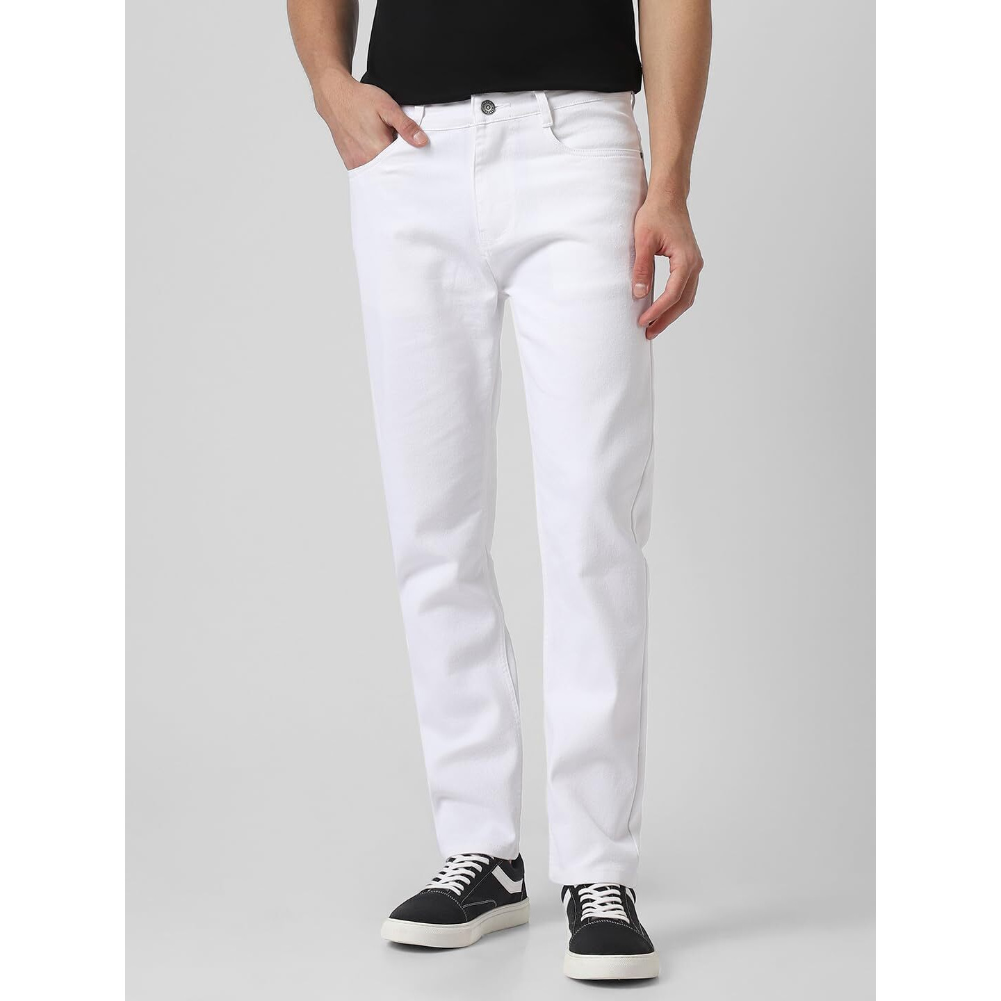 Urbano Fashion White Slim Fit Stretch Jeans For Men (Jeans-White-Uf-40-01)