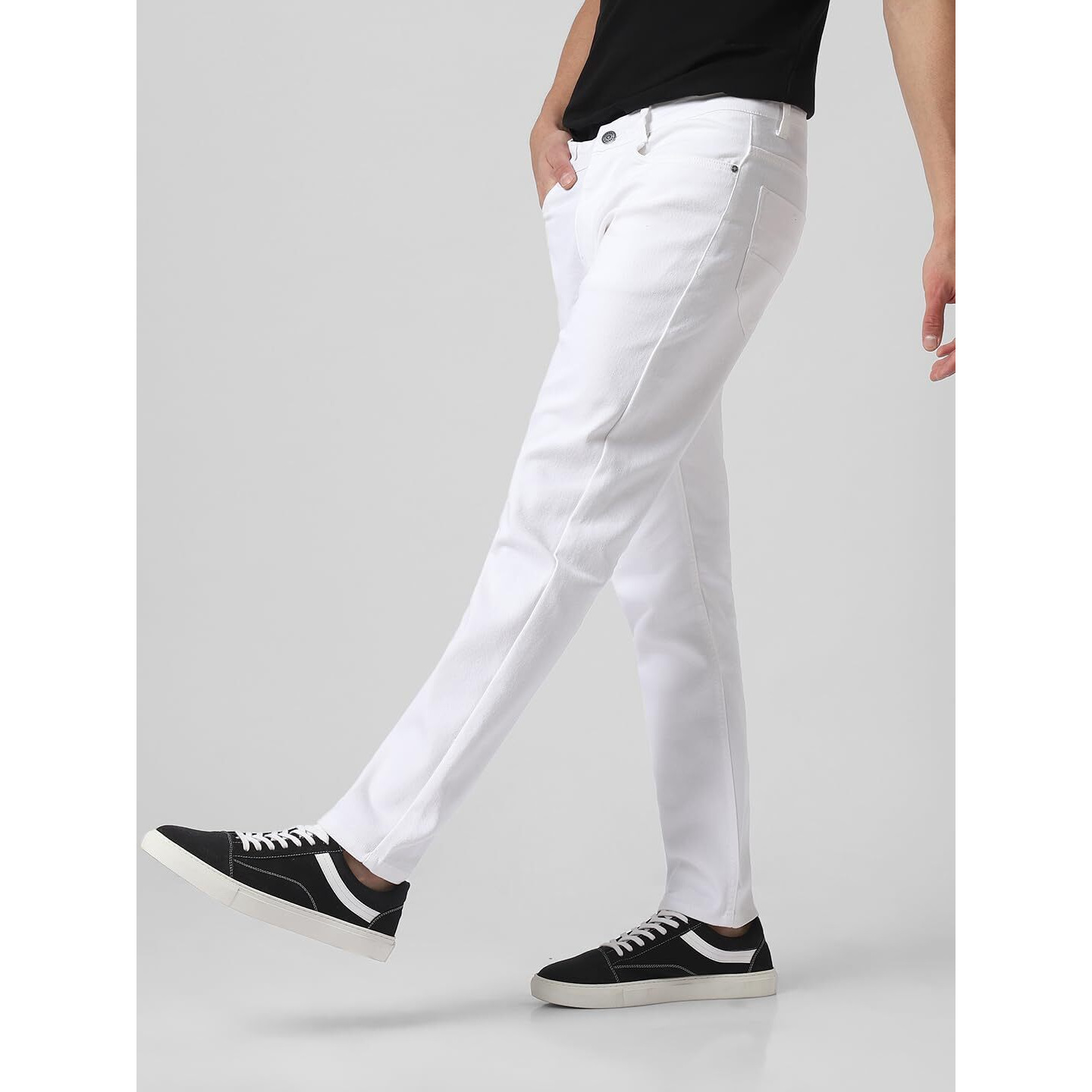 Urbano Fashion White Slim Fit Stretch Jeans For Men (Jeans-White-Uf-40-01)