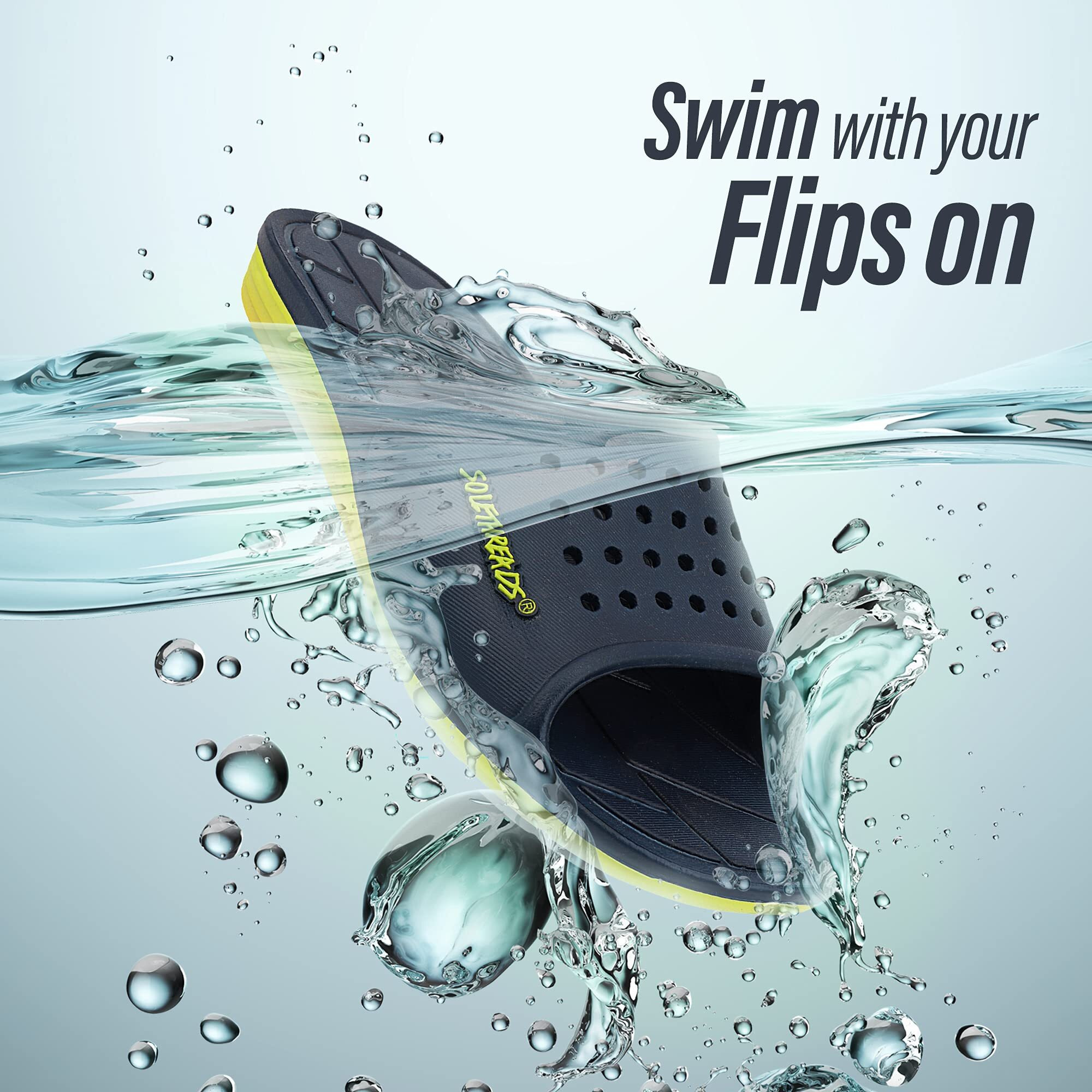 Solethreads Surfer | Slides | Shock Absorbent | Lightweight | Phylon | Slippers | Flip Flops For Men|Uk 9|Grey/White