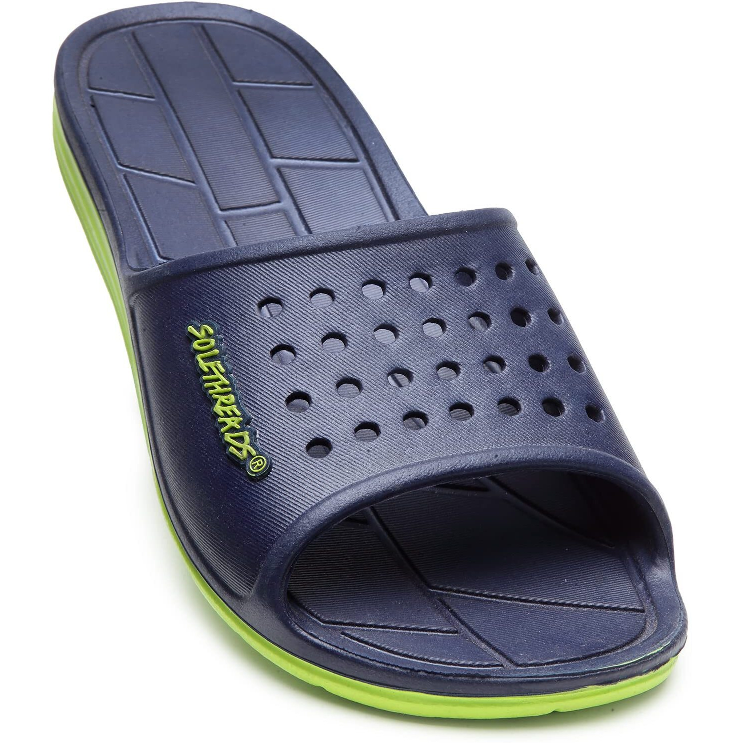 Solethreads Surfer | Slides | Shock Absorbent | Lightweight | Phylon | Slippers | Flip Flops For Men|Uk 8|Navy/Lime