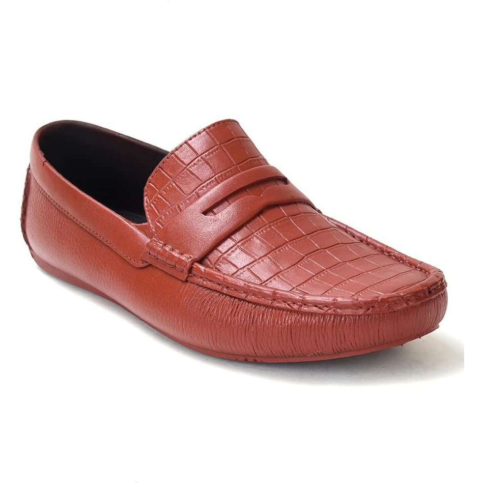 Ajanta Mens Black Loafers (Copper, 10)