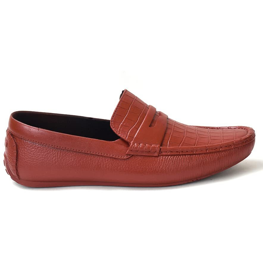 Ajanta Mens Black Loafers (Copper, 10)