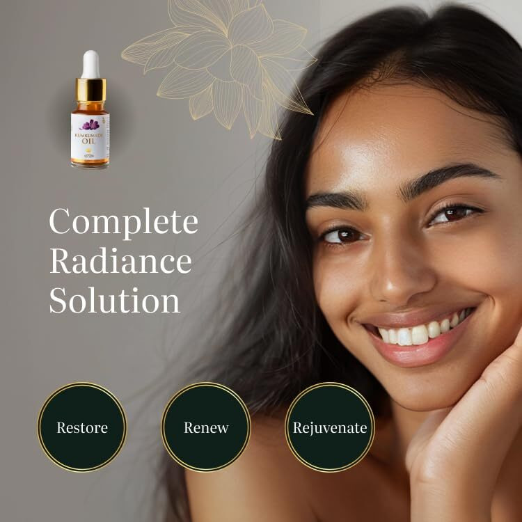 Kerala Ayurveda Kumkumadi Face Oil - 10 Ml | Complete Radiance Solution For Glowing Skin | Helps Reduce Wrinkles, Pigmentation & Dark Spots | Anti-Ageing For All Skin Types | Ideal For Gua Sha Massage