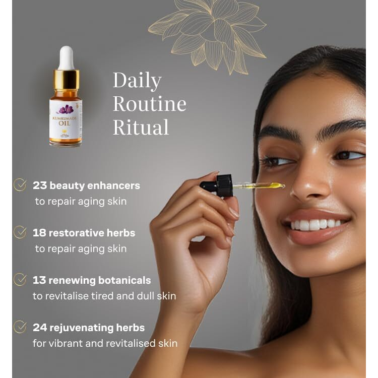 Kerala Ayurveda Kumkumadi Face Oil - 10 Ml | Complete Radiance Solution For Glowing Skin | Helps Reduce Wrinkles, Pigmentation & Dark Spots | Anti-Ageing For All Skin Types | Ideal For Gua Sha Massage