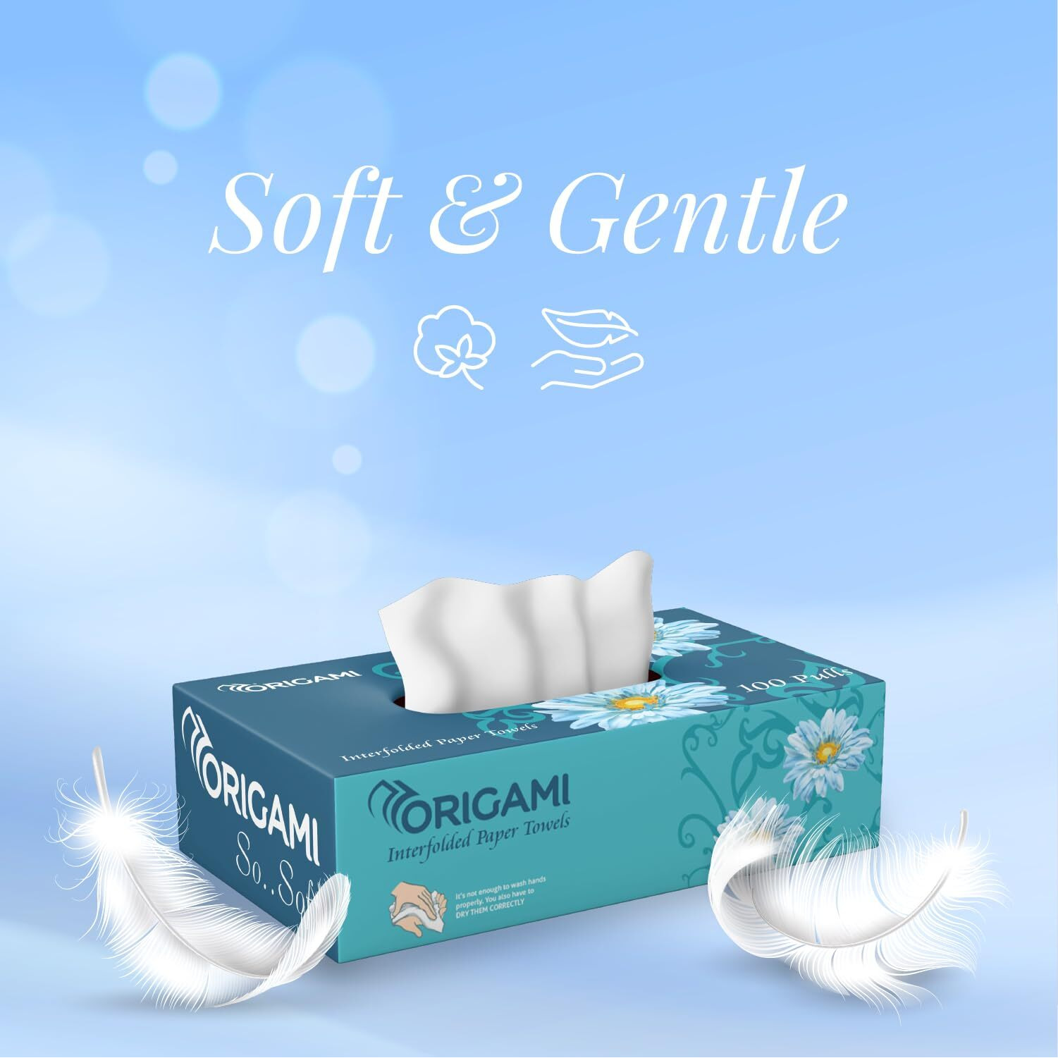 Origami 1 Ply Paper Napkins Pull Box | Pack Of 4 (100 Pulls Per Box, 400 Sheets)