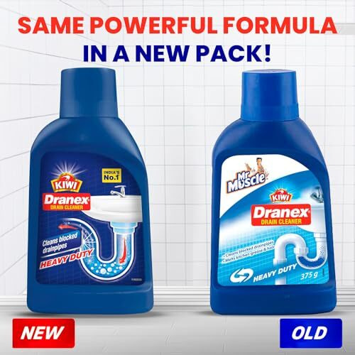 Kiwi Mr. Muscle Kiwi Dranex Drain Cleaner Powder, 375G | Removes Clogs, Blockages In Washbasin, Septic Tank, Sinks, Pipes In Just 30 Minutes