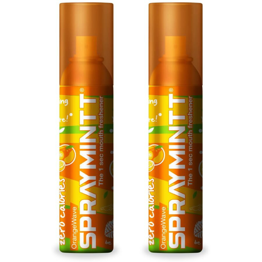 Spraymintt Mouth Freshener | 175+ Sprays Of Instant Long Lasting With Zero Calories Freshness | Orangewave Flavour | 15G - Pack Of 2