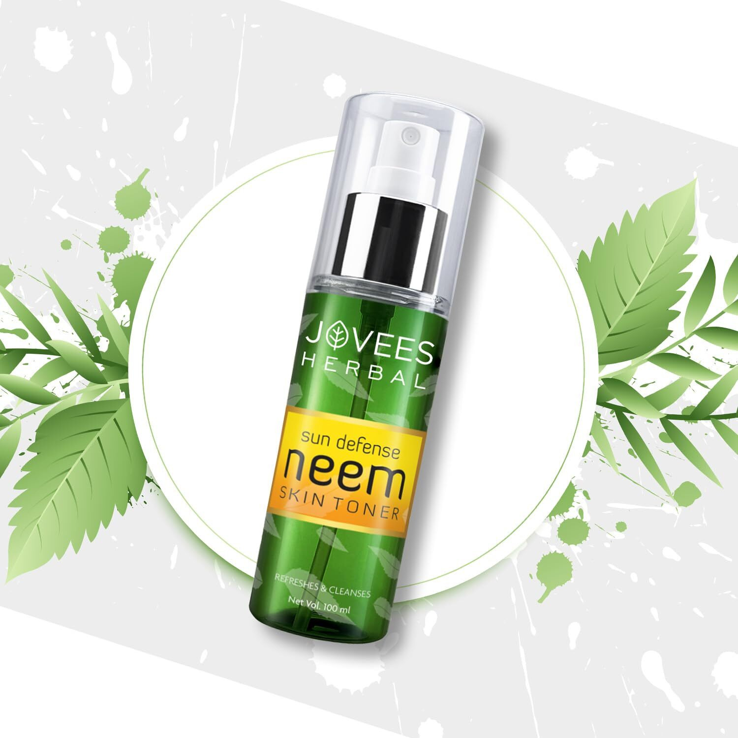 Jovees Herbal Neem Skin Toner | Sun Protection, Tightens Pores, Glowing Skin | Paraben And Alcohol Free | For All Skin Types | 100Ml New