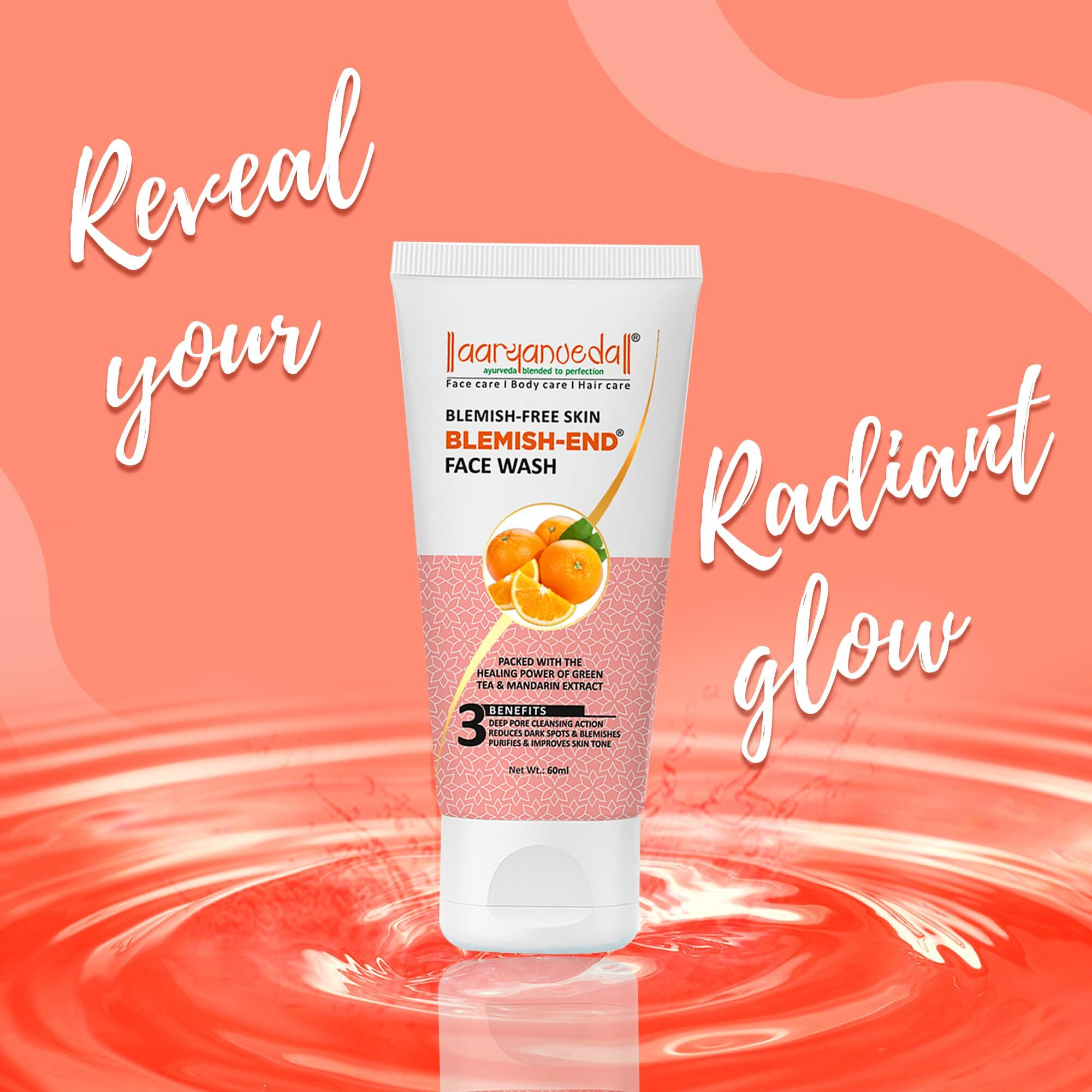 Aryanveda Blemishend Face Wash For Age Spot & Banishes Free Radicals For Men & Women 60Ml