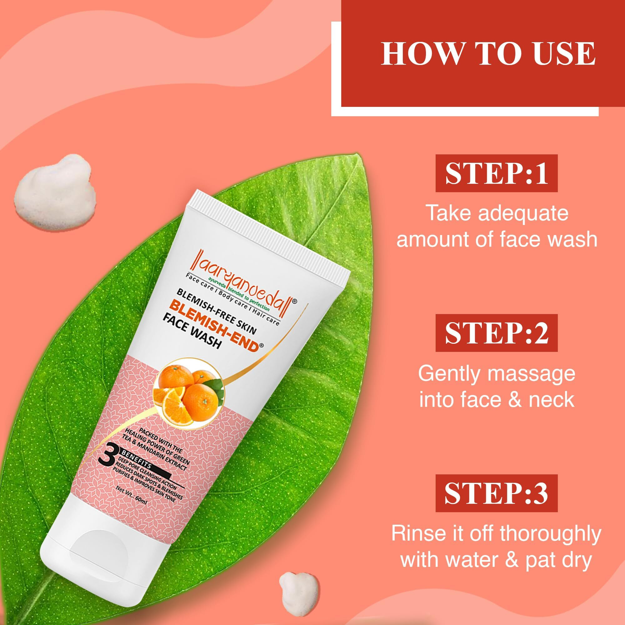 Aryanveda Blemishend Face Wash For Age Spot & Banishes Free Radicals For Men & Women 60Ml