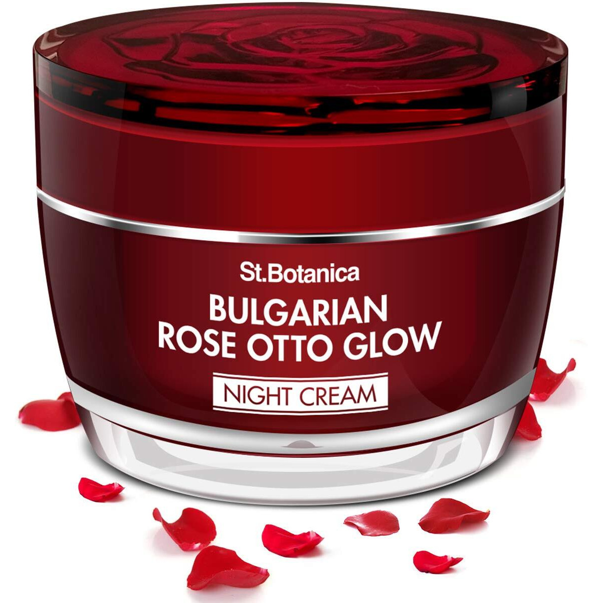 St.Botanica Bulgarian Rose Otto Glow Night Cream, 50G | Infused With Bulgarian Rose That Soothes Skin & Help Reduce Fine Lines | No Parabens & Sulphates | Cruelty Free & Vegan