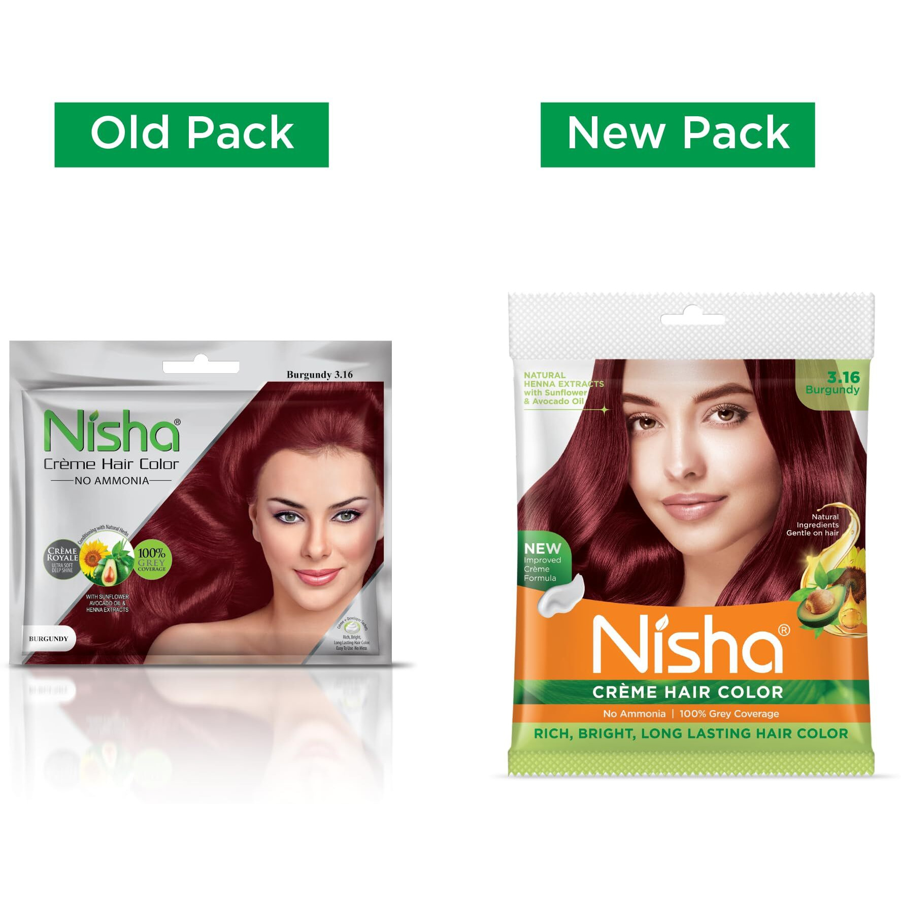 Nisha Cream Hair Color Rich Bright Long Lasting Hair Colouring For Ultra Soft Deep Shine 100% Grey Coverage Conditioning With Natural Herbs Burgundy (Pack Of 6)