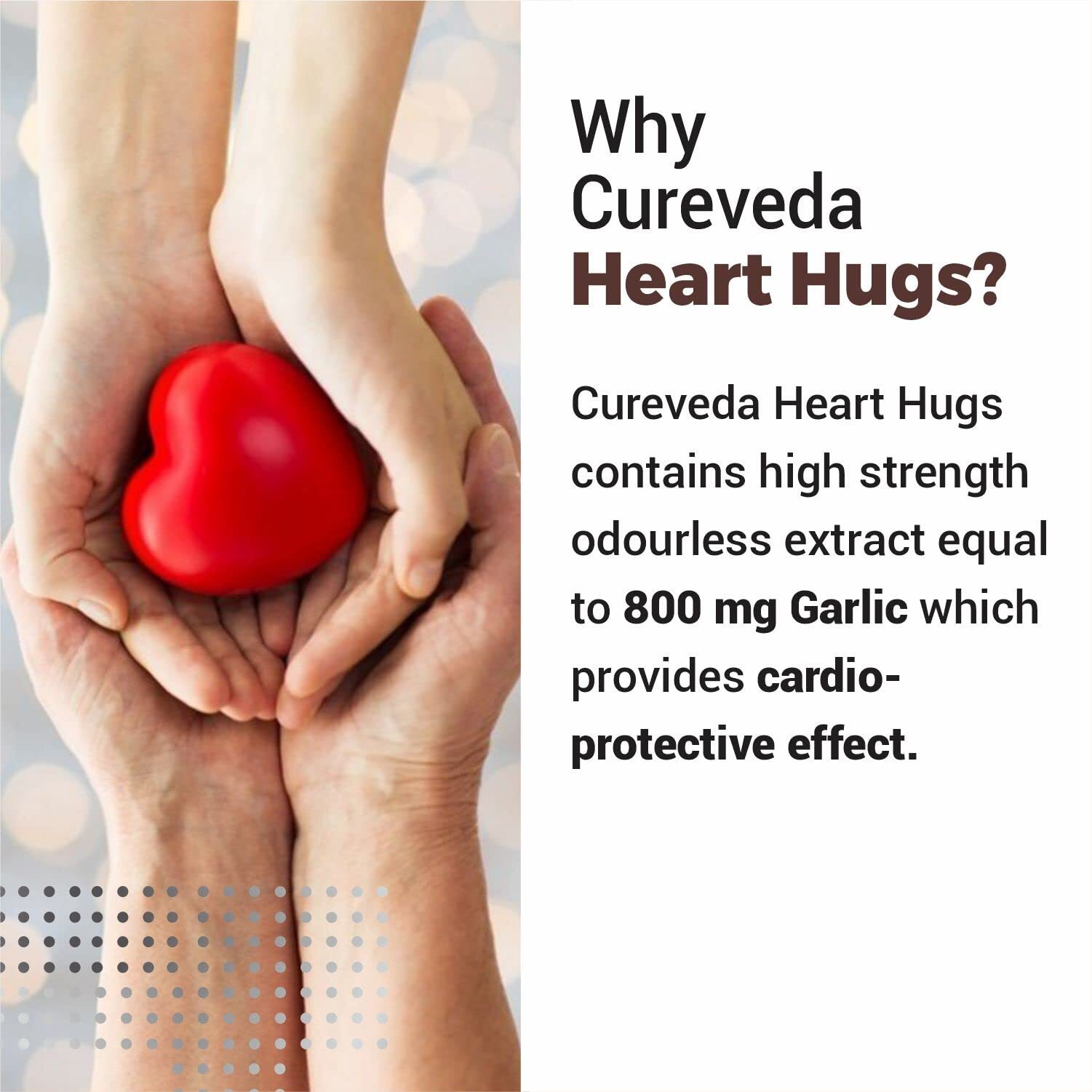 Cureveda Herbal Heart Hugs - For Healthy Heart Cardiac Wellness Cholesterol Control - 60 Tablets