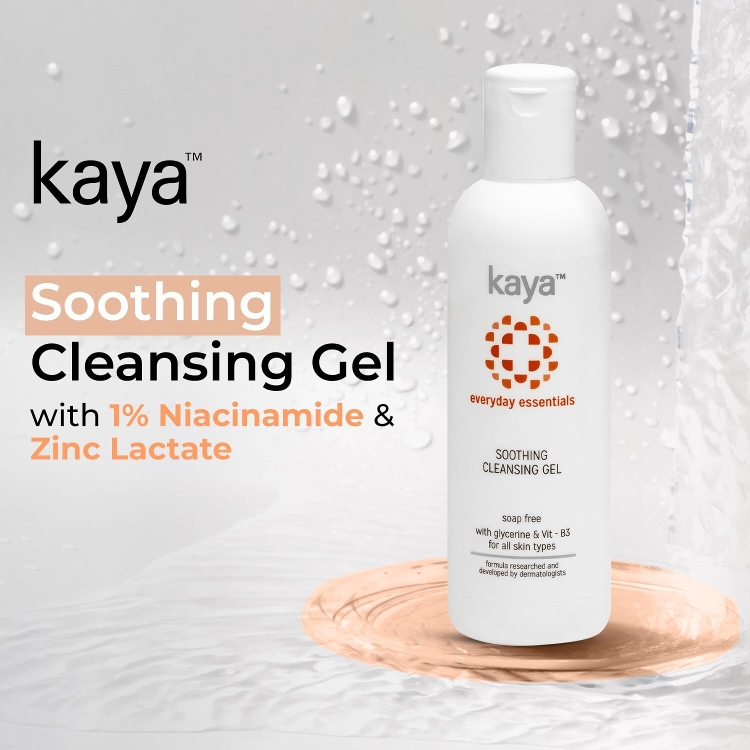 Kaya Clinic Soothing Cleansing Gel | Soap Free & Gentle Face Wash | With Niacinamide For Daily Use | All Skin Types | 200Ml