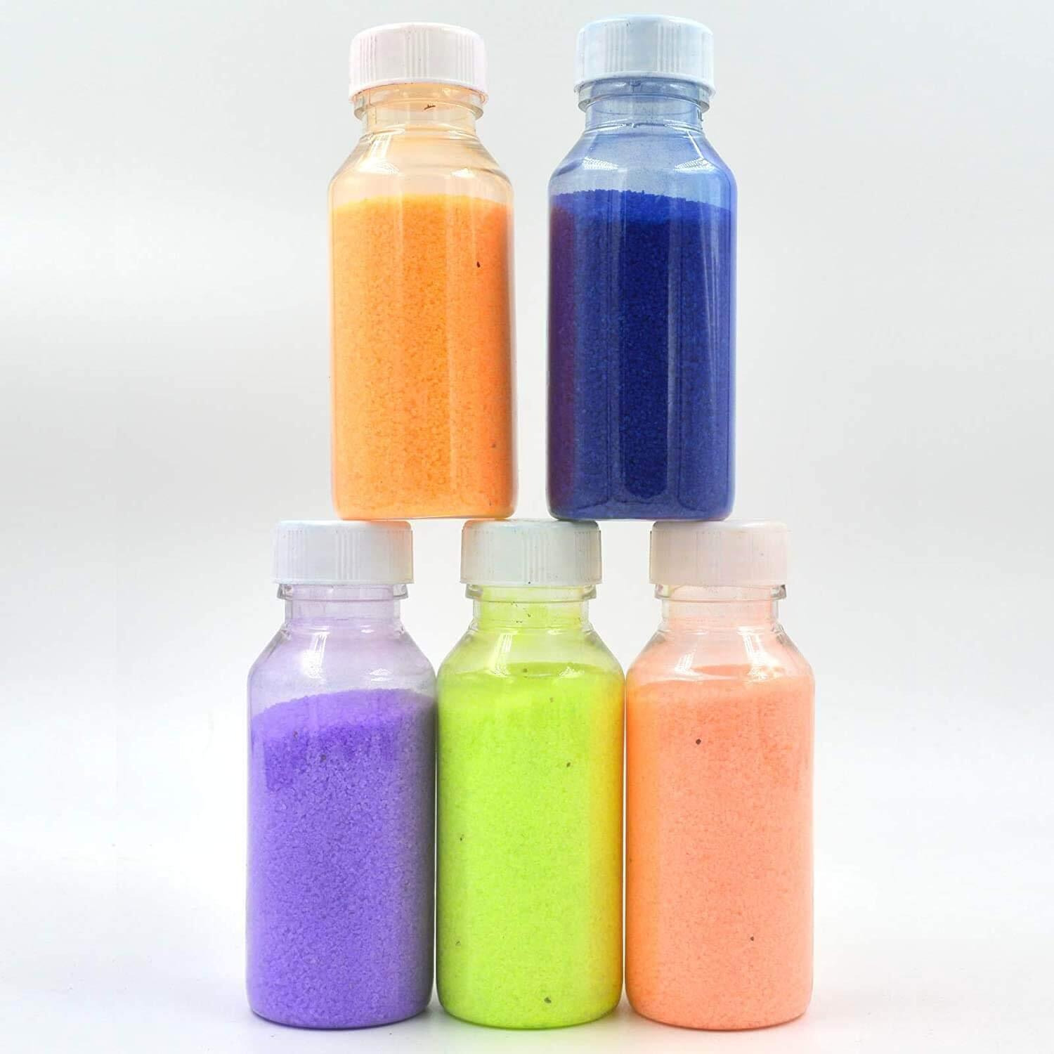 Tota Rangoli Powder Plastic Bottles - Pack Of 5 (80 Gm Each)