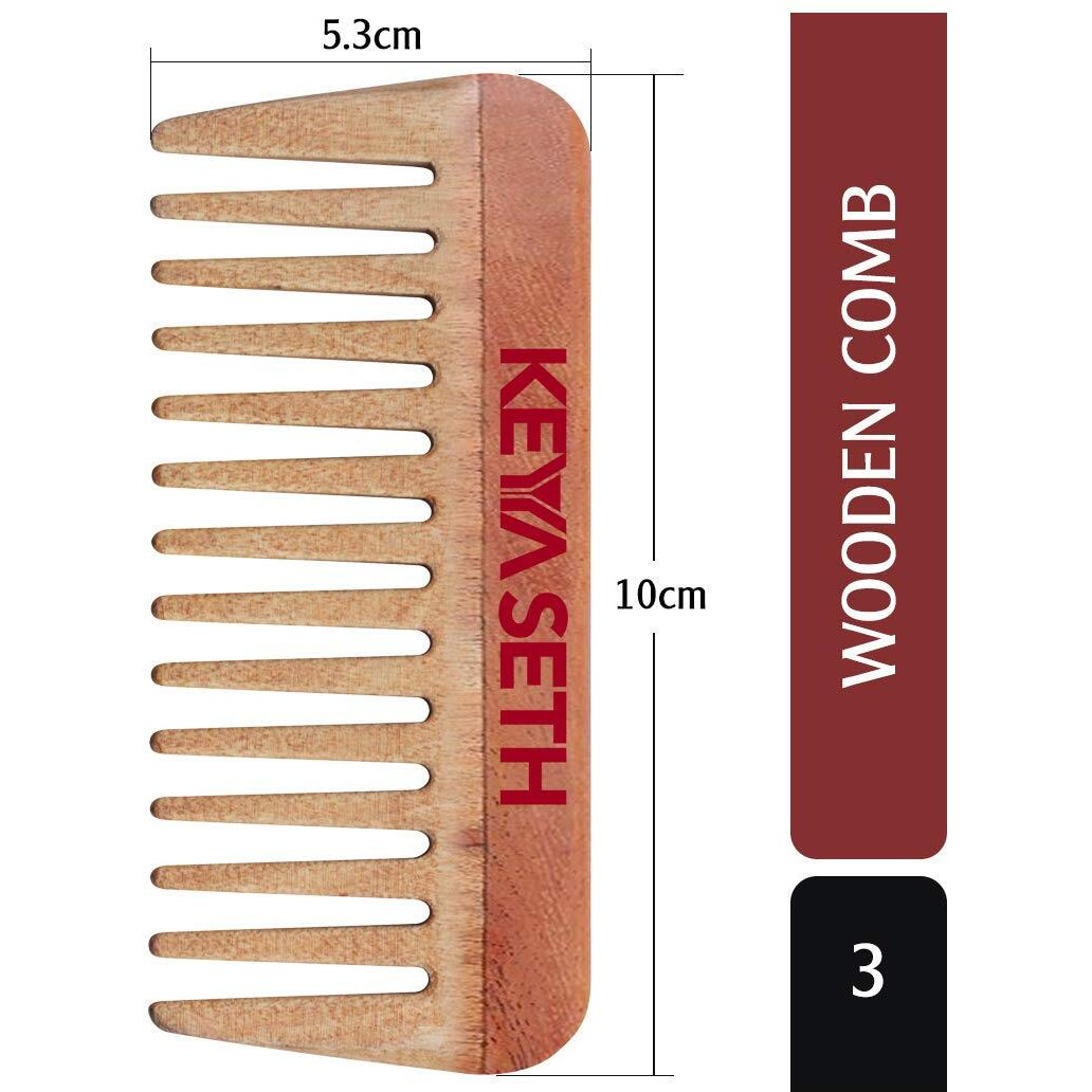 Keya Seth Aromatherapy, Neem Wooden Comb Wide Tooth For Hair Growth For Men & Women All Purpose Small Size.