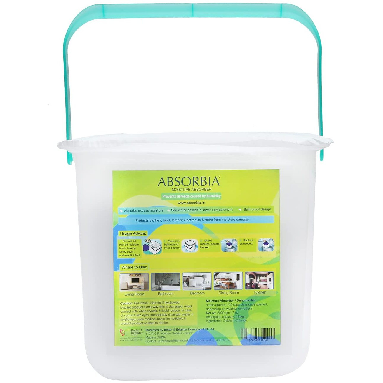 Absorbia Moisture Absorber Ultimate 2000 Gms And Absorbia Refill Pouch For Reusable Box- Pack Of 3.