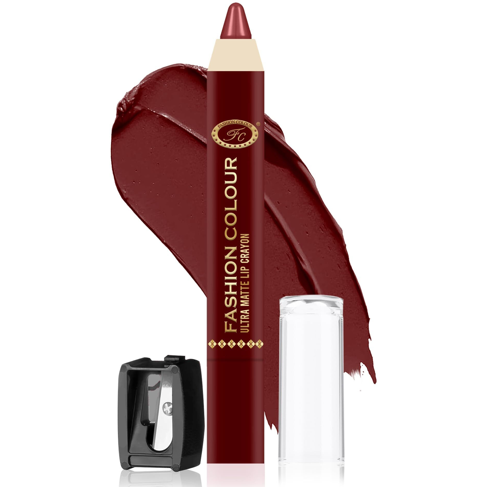 Fashion Colour Ultra Matte Lip Crayons With Free Sharpener | Smudge Proof And Waterproof | For Hydration And Moisturization | Long Lasting Lipwear With Matte Finish, Cruelty-Free And Paraben-Free - 2.5 Gm(Hazel Lips)