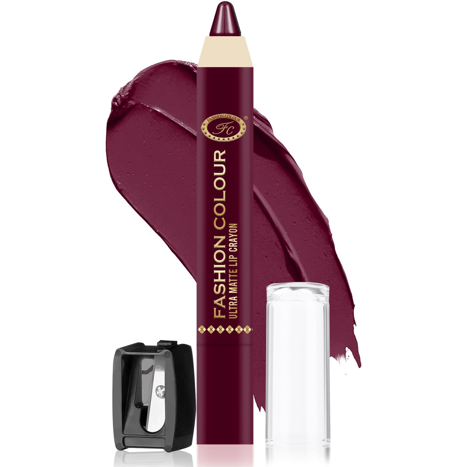 Fashion Colour Ultra Matte Lip Crayons With Free Sharpener | Smudge Proof And Waterproof | For Hydration And Moisturization | Long Lasting Lipwear With Matte Finish, Cruelty-Free And Paraben-Free - 2.5 Gm(Purple Orchid)
