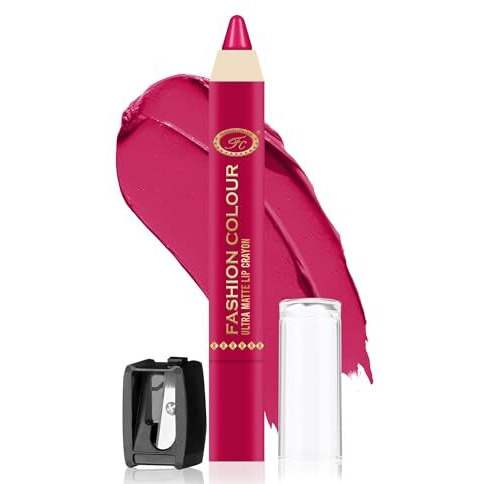 Fashion Colour Ultra Matte Lip Crayons With Free Sharpener | Smudge Proof And Waterproof | For Hydration And Moisturization | Long Lasting Lipwear With Matte Finish, Cruelty-Free And Paraben-Free - 2.5 Gm(Pinky Spring)