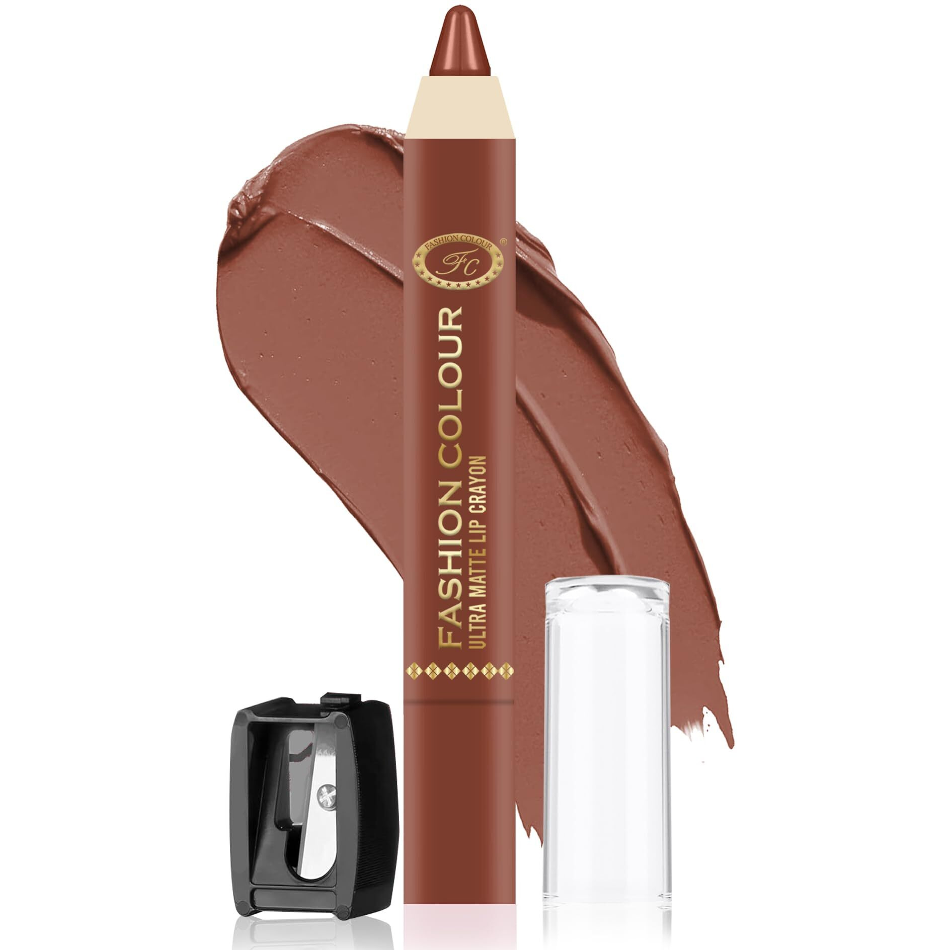 Fashion Colour Ultra Matte Lip Crayons With Free Sharpener | Smudge Proof And Waterproof | For Hydration And Moisturization | Long Lasting Lipwear With Matte Finish, Cruelty-Free And Paraben-Free - 2.5 Gm(Rose Butter)
