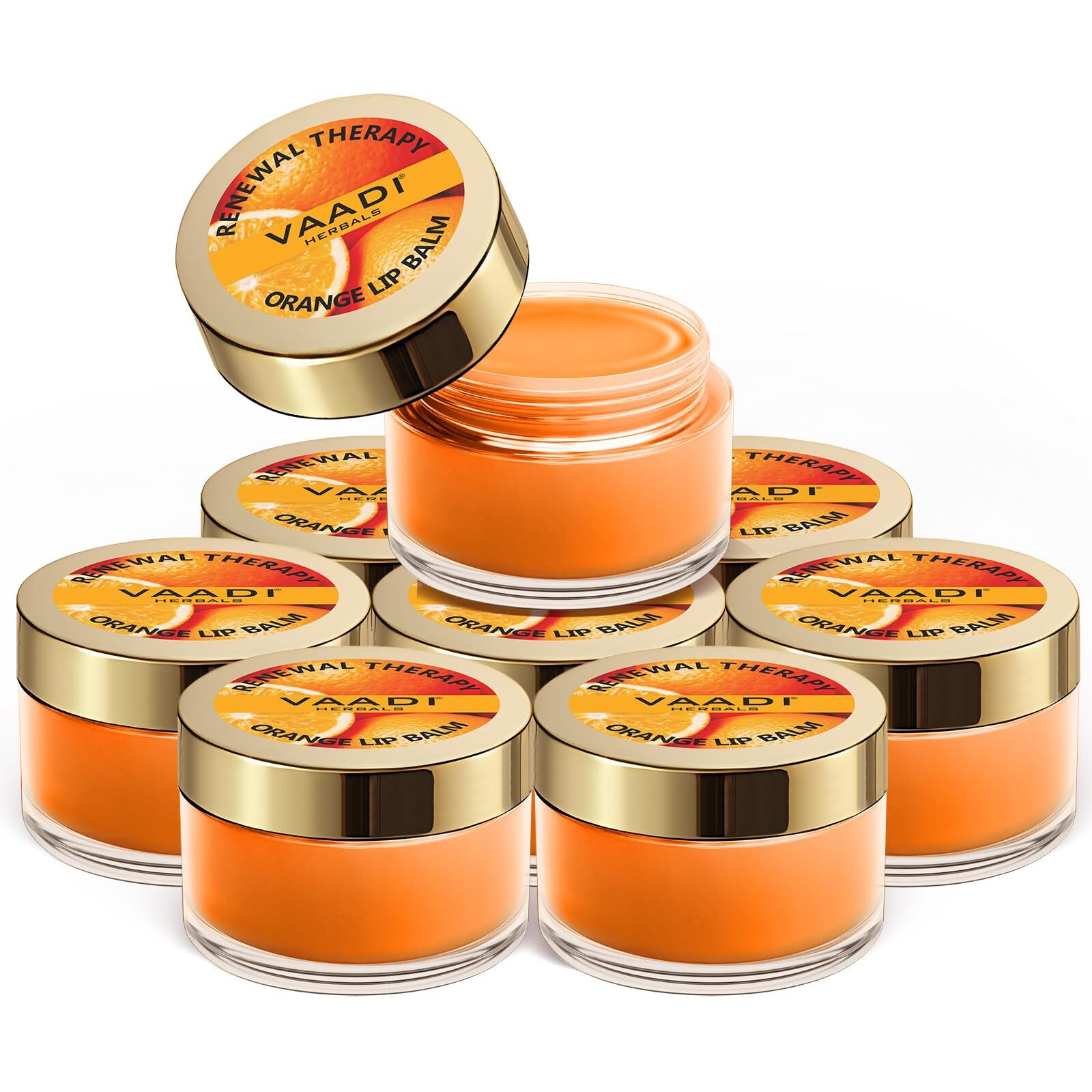 Vaadi Herbals Lip Balm, Orange And Shea Butter, 10Gms X 8