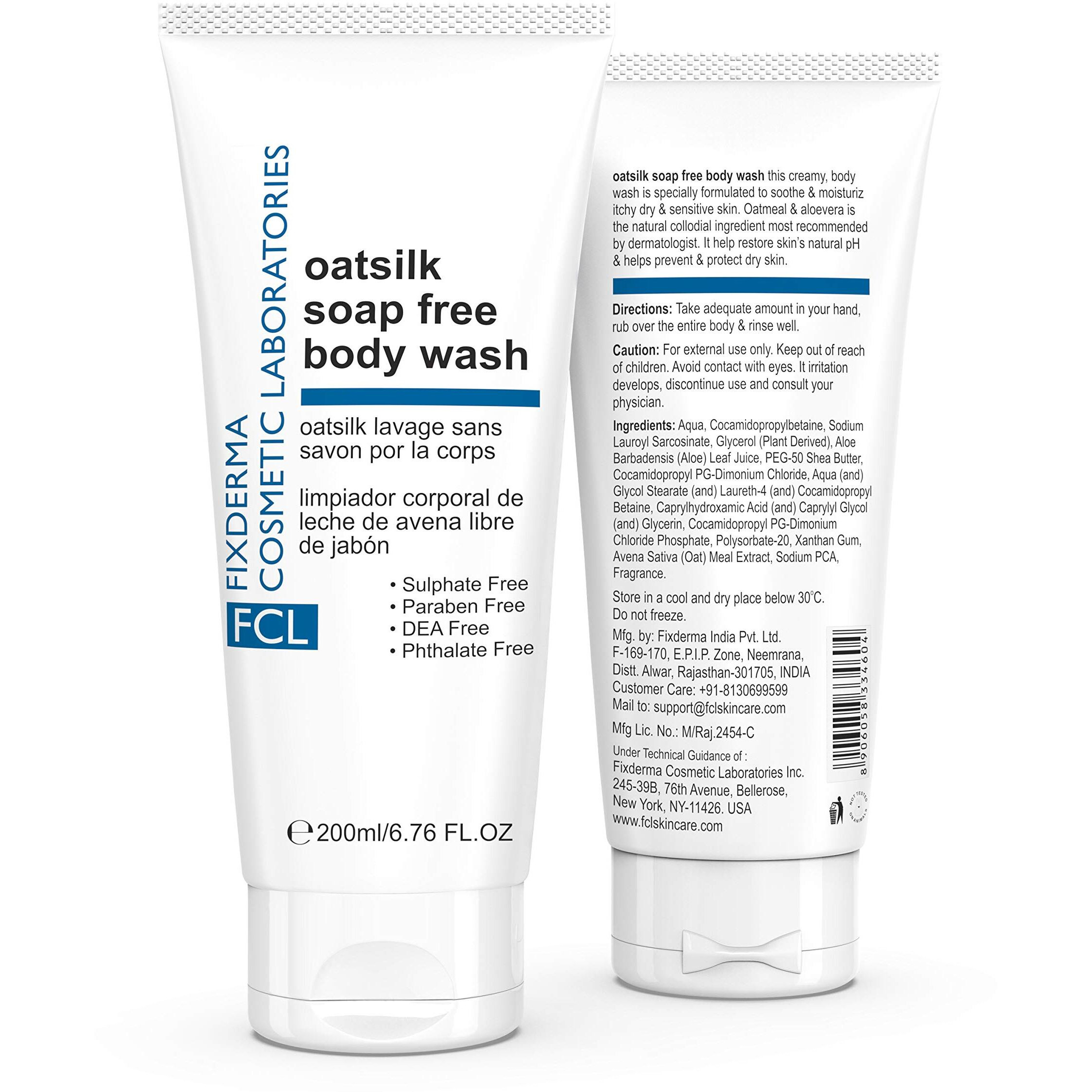 Fcl Oatsilk Soap Free Body Wash For Rough & Dry Skin | Relieves Itchy Skin| Nourishing Body Wash | Suits Sensitive Skin Oatsilk Body Wash 200 Ml (Pack Of 1)