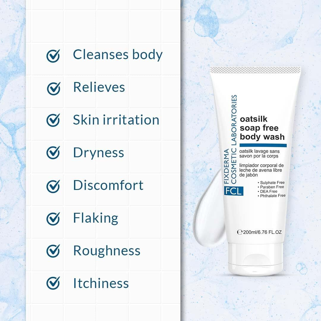 Fcl Oatsilk Soap Free Body Wash For Rough & Dry Skin | Relieves Itchy Skin| Nourishing Body Wash | Suits Sensitive Skin Oatsilk Body Wash 200 Ml (Pack Of 1)