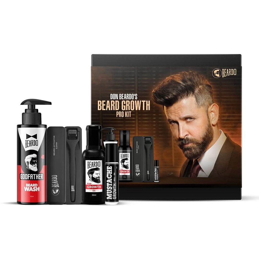 Beardo Don's Beard Growth Pro Kit For Men| Complete Beard Growth & Grooming Kit | Ideal Gift Set For Men's | Gift For Brother | Gift For Husband | Beard Care Starter Kit | Valentines Day Gift For Husband | Gift For Boyfriend | Gift For Men