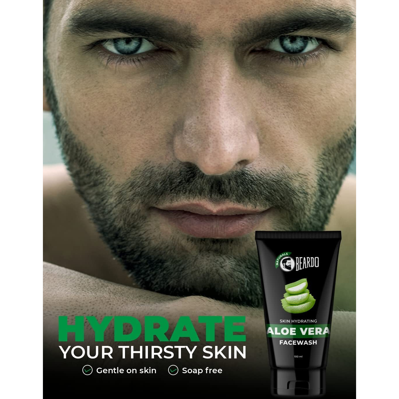 Beardo Aloevera Face Wash For Men, 100Ml | For Skin Hydration And Soft Skin | Removes Excess Oil | Cleans And Hydrates Skin | Soothes & Heals | For Dry Skin