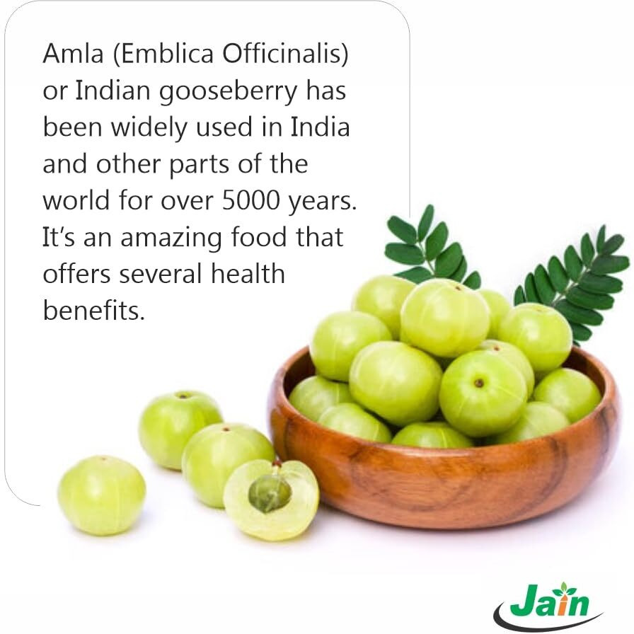 Jain Dried Amla Powder For Eating And Drinking,1Kg (1000G)|Natural Indian Gooseberry Powder For Healthy Hair And Skin|Anti-Oxidant