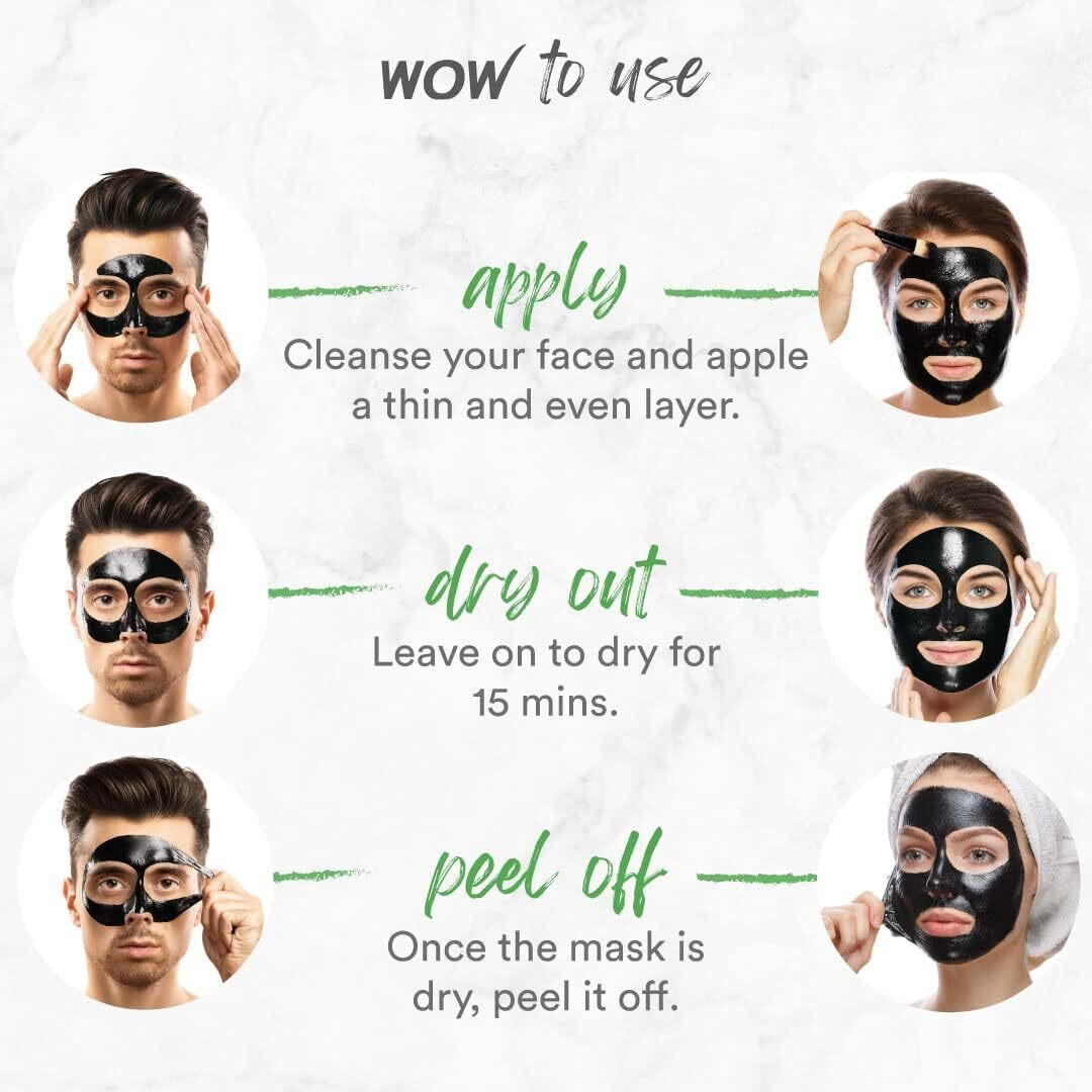 Wow Skin Science Activated Charcoal Peel Off Mask For Blackheads/Pimples/Acne - No Parabens & Mineral Oils, 100 Ml