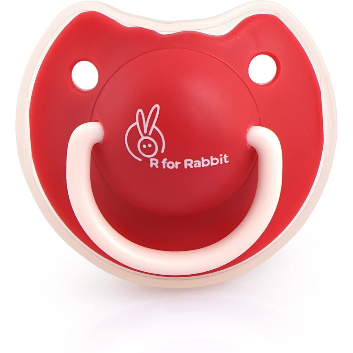 R For Rabbit Baby Tusky Pacifier Ultra Light Soft Silicone Nipple, Orthodontic Design, Bpa-Free For Kids Of 6 Months +|Large|Red