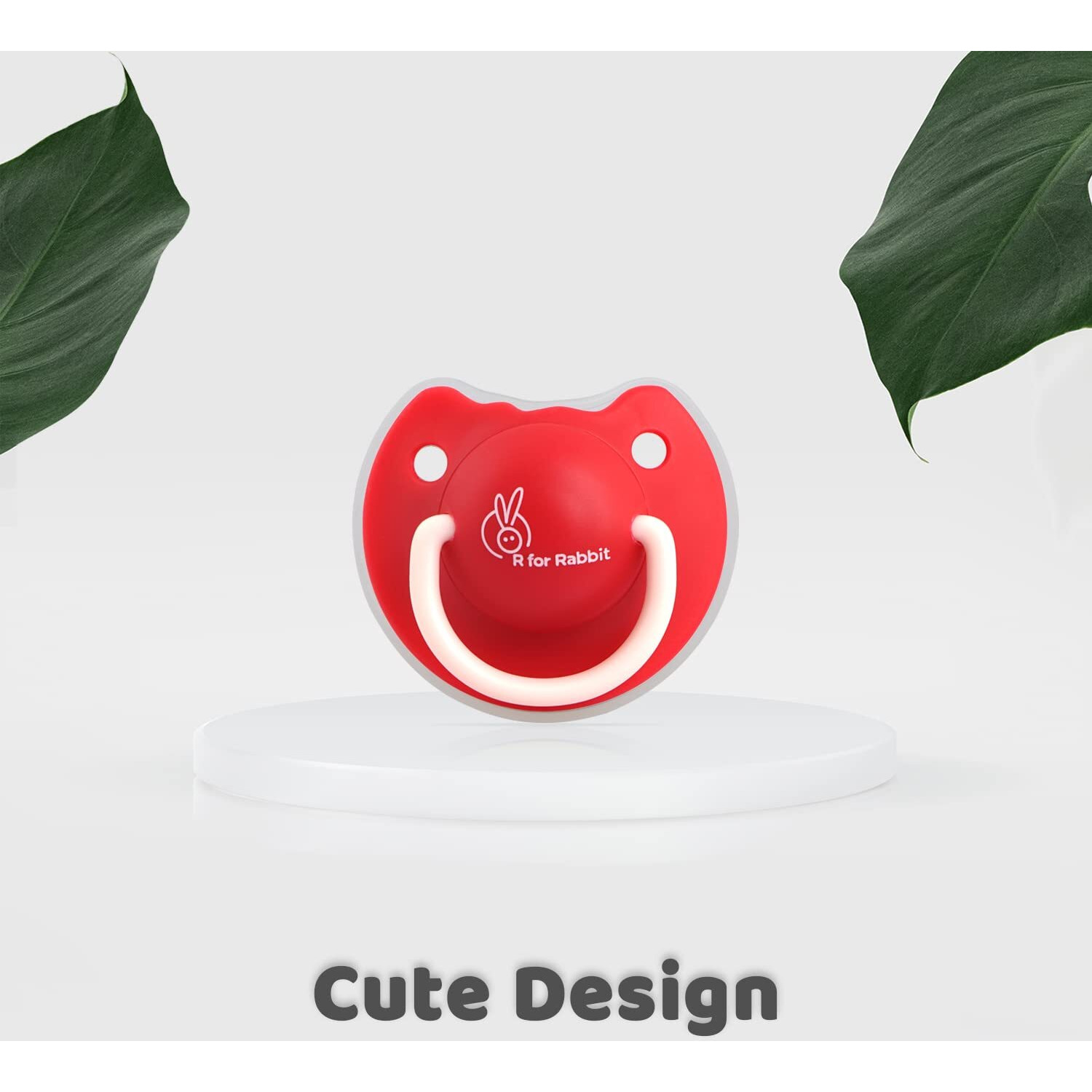R For Rabbit Baby Tusky Pacifier Ultra Light Soft Silicone Nipple, Orthodontic Design, Bpa-Free For Kids Of 6 Months +|Large|Red