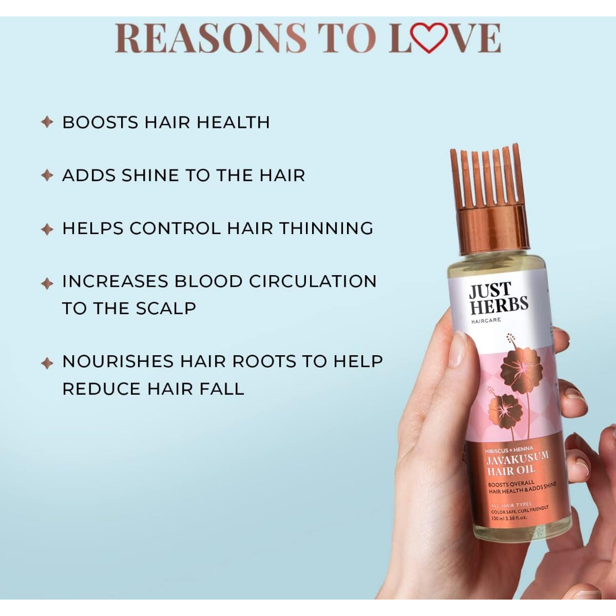 Just Herbs Javakusum Hair Oil For Men & Women, Controls Dandruff, 100% Natural, Certified Organic Ingredients - 100 Ml