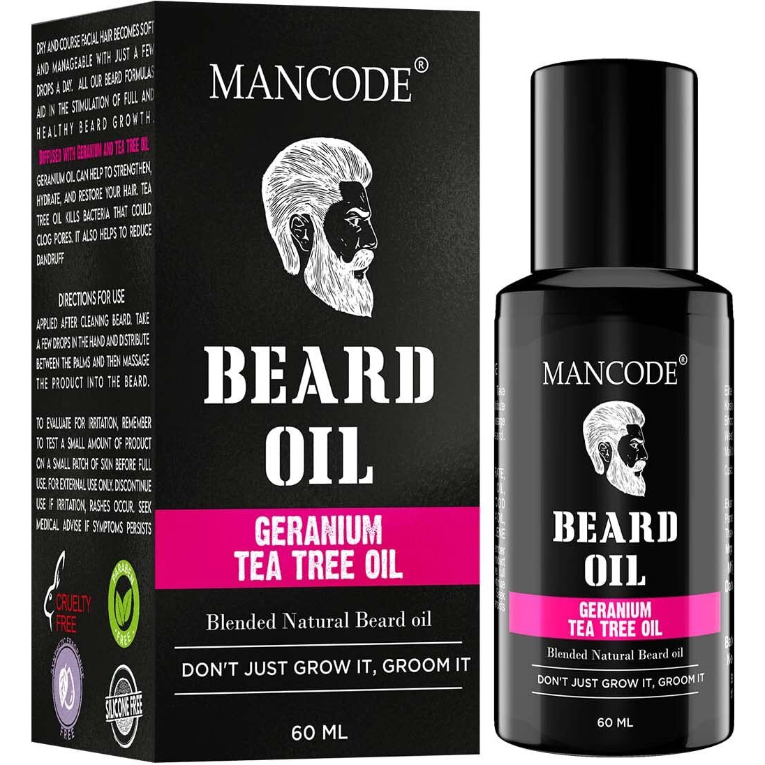 Mancode Beard Oil For Fast Beard Growth | Beard And Muushtac Oil | Soft Strong Healthy Beard | In 6 Different Variants | 50Ml Beard Oil For Men (Pack Of 1) (Germanium & Tea Tree Beard Oil)