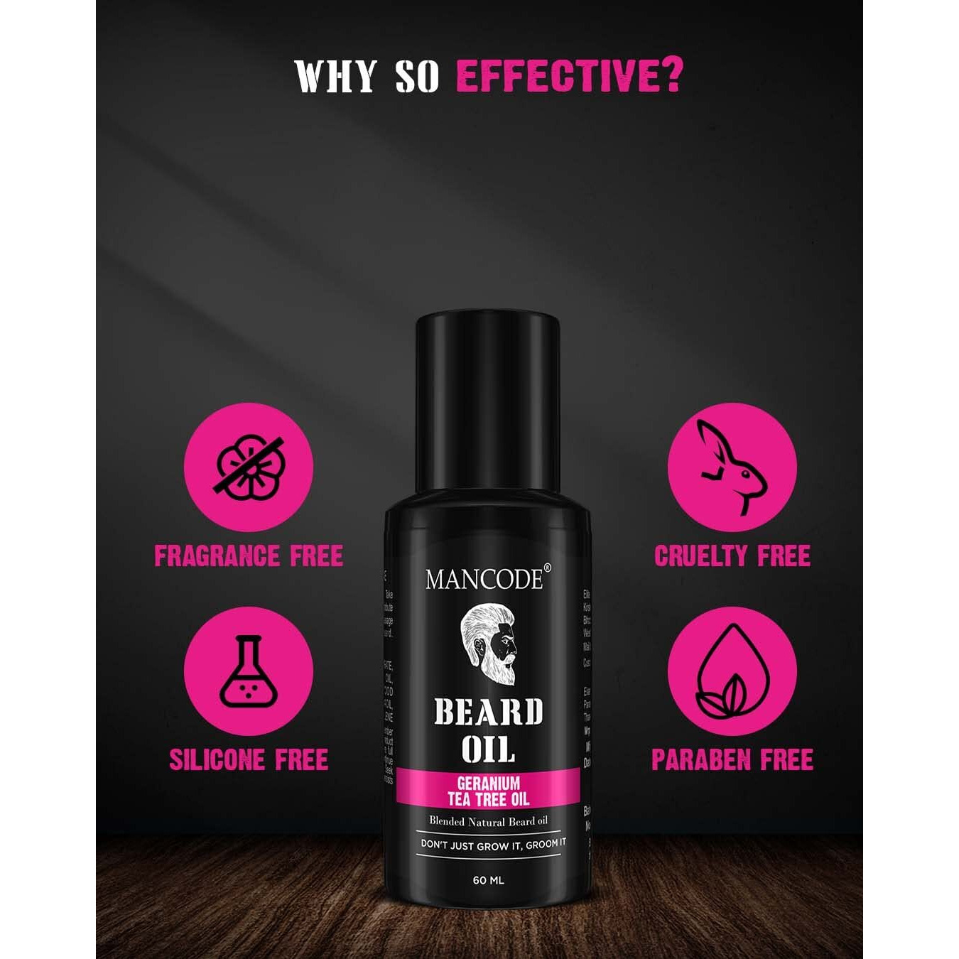Mancode Beard Oil For Fast Beard Growth | Beard And Muushtac Oil | Soft Strong Healthy Beard | In 6 Different Variants | 50Ml Beard Oil For Men (Pack Of 1) (Germanium & Tea Tree Beard Oil)