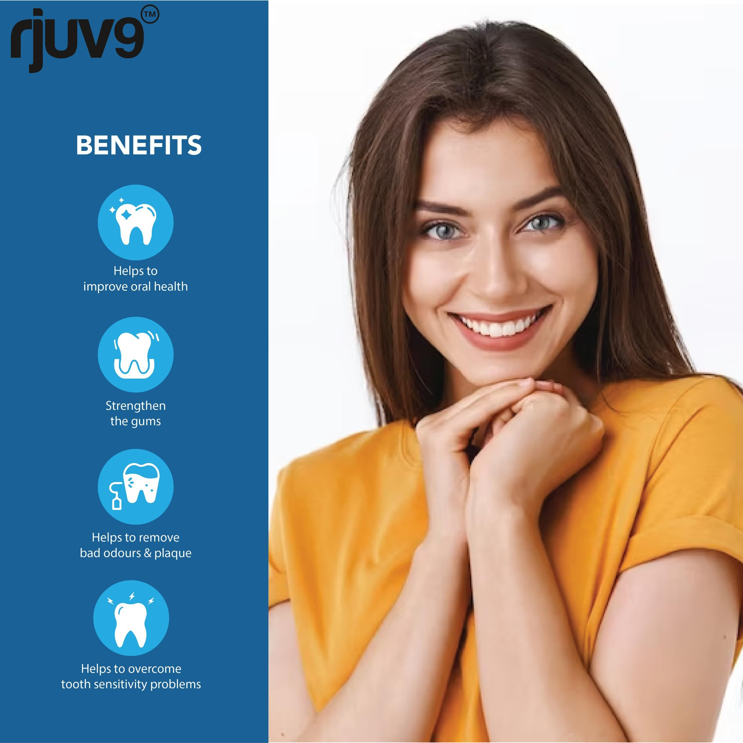 Rjuv9 Change Your Chemical Toothpaste, Advanced Tooth Concentrate, Controls Bleeding Gums, Prevents Tooth Sensitivity And Reduces Harmful Bactria (15Ml)