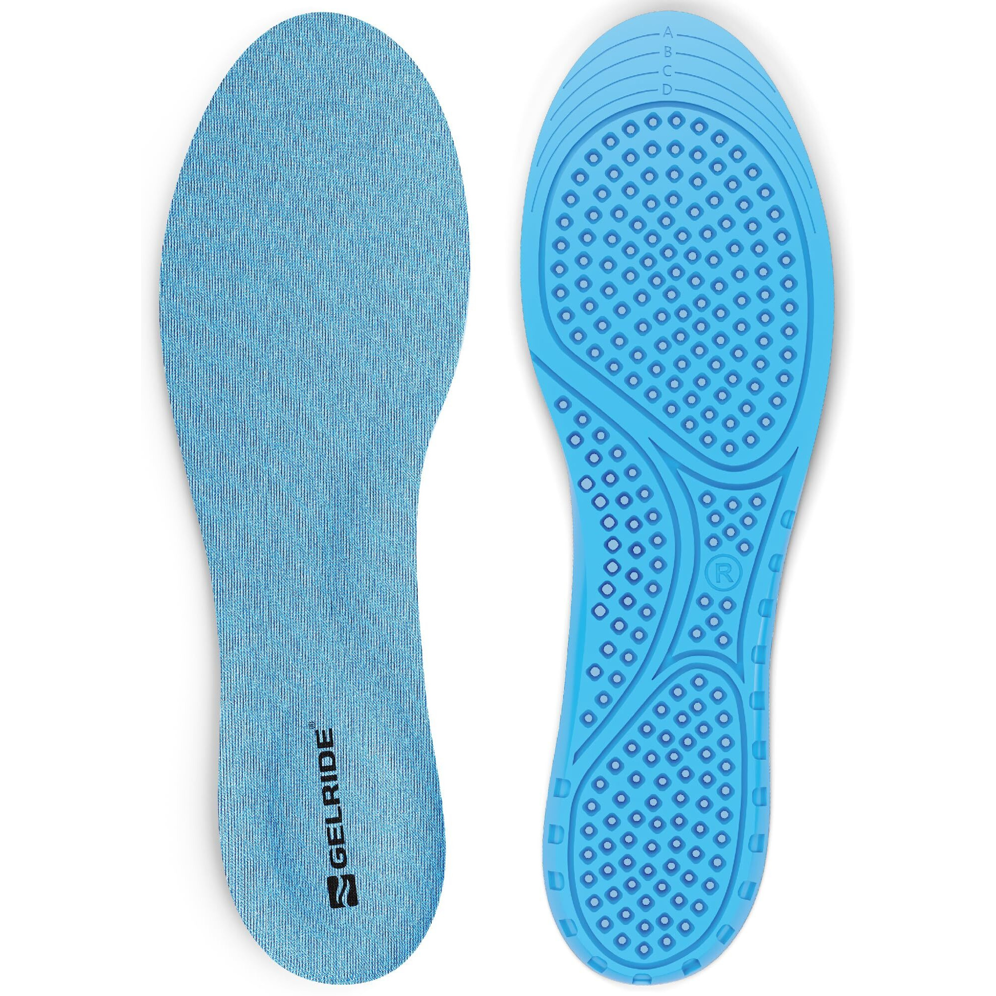 Gelride Regular Shoe Featherlite Insole For Walking, Running, Sports, Formal And Safety Shoes - Support Heel, Arch And Ball Of Foot, All Day Comfort - Made In India (Pack Of 2 Pair, 5-9 Uk)